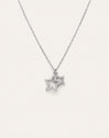 Duo Stars Spark Silver Necklace