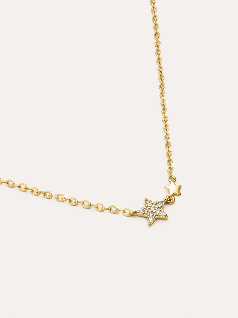 Colar Duo Stars com Banho de Ouro