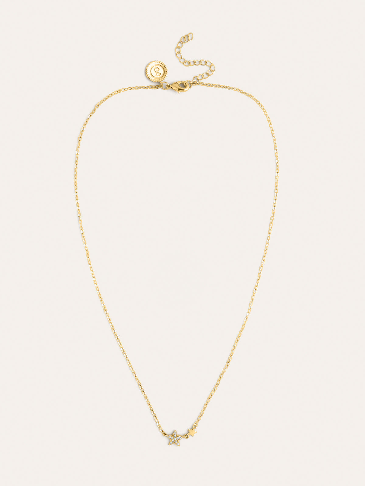 Colar Duo Stars com Banho de Ouro - vista 4