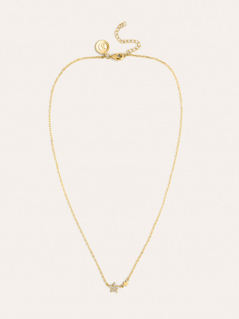 Colar Duo Stars com Banho de Ouro