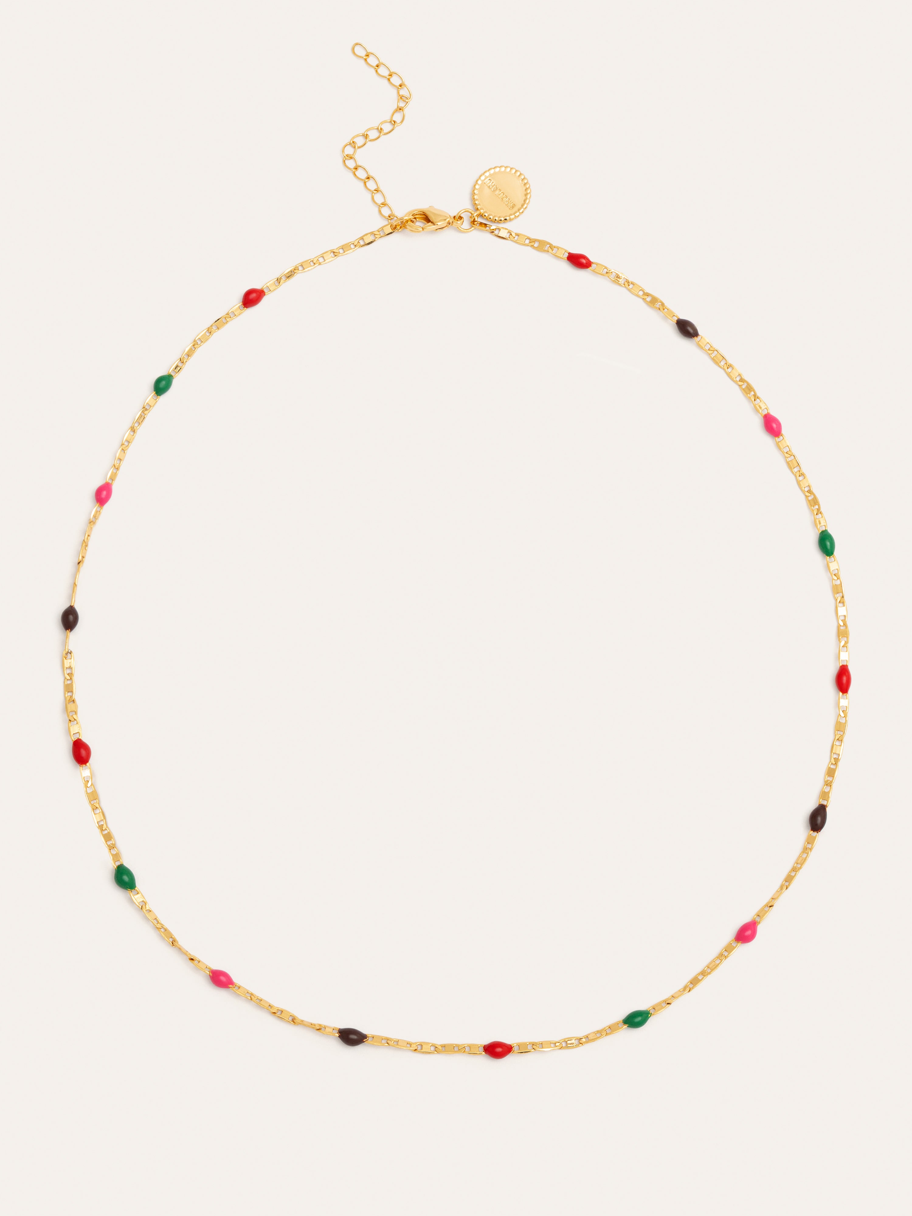 Fine Enamel Honey Gold Necklace