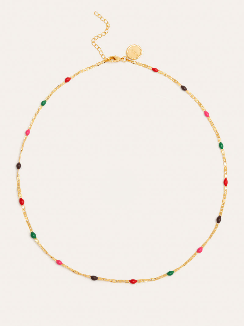Fine Enamel Honey Gold Necklace