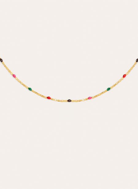 Fine Enamel Honey Gold Necklace