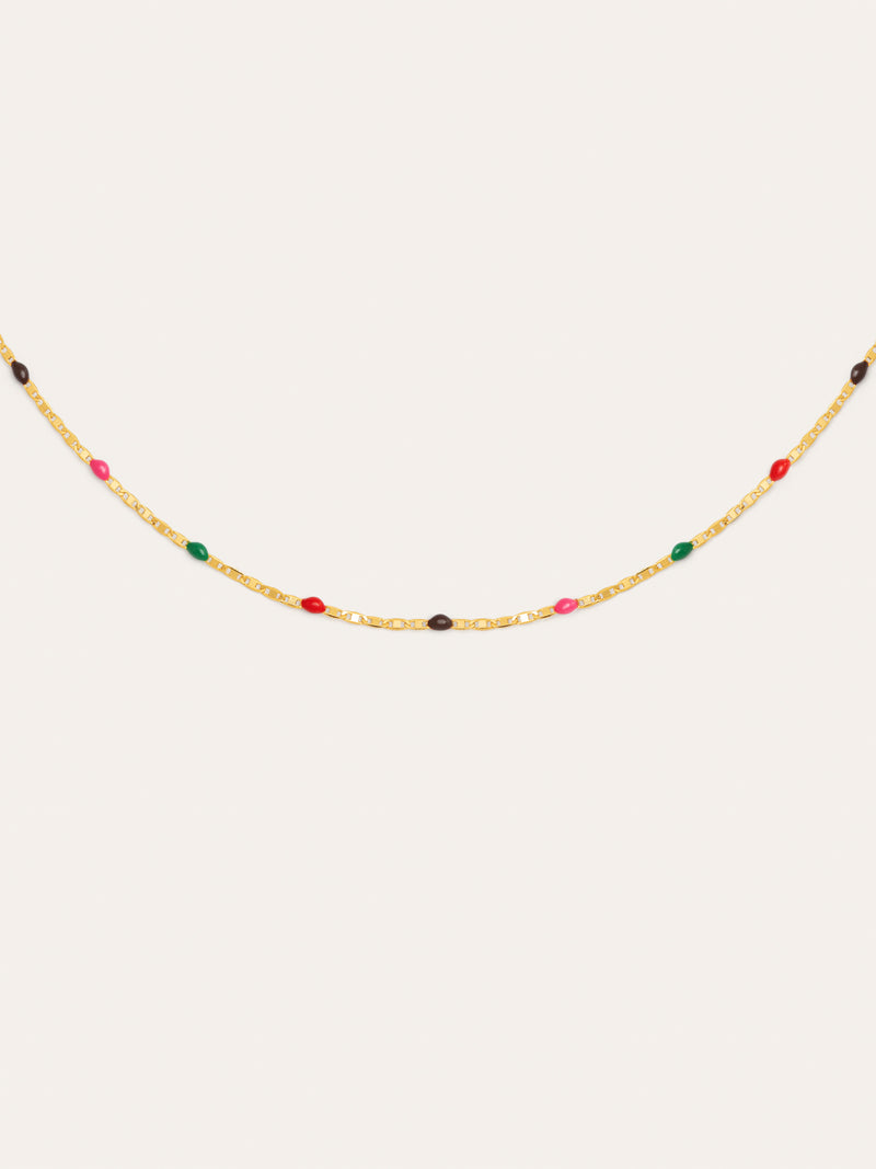 Fine Enamel Honey Gold Necklace
