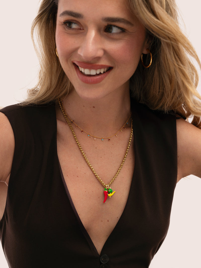 Fine Disco Stainless Steel Gold Necklace