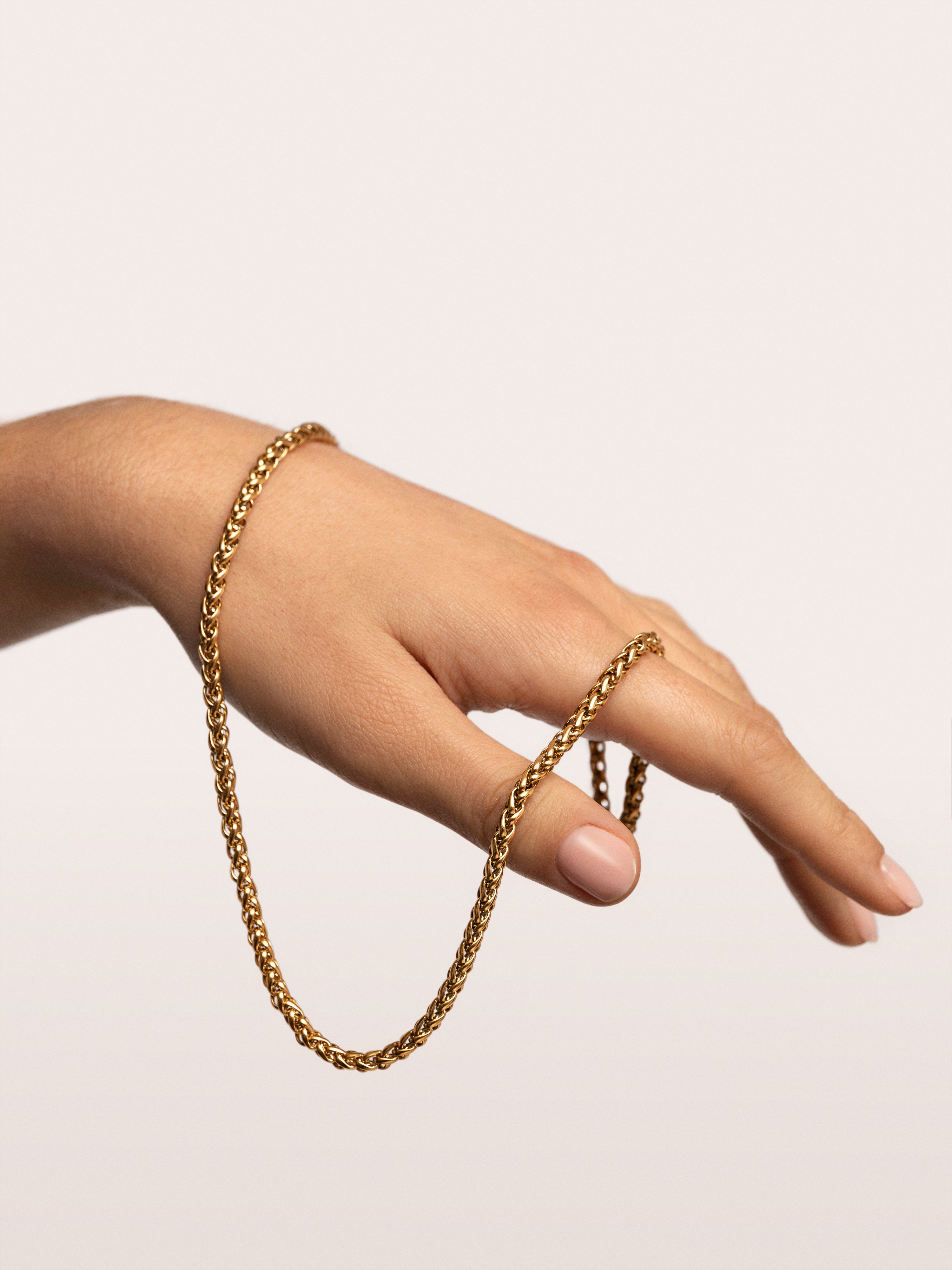 Collar Fine Disco Acero Baño Oro