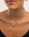 Fine Enamel Colors Gold Necklace 