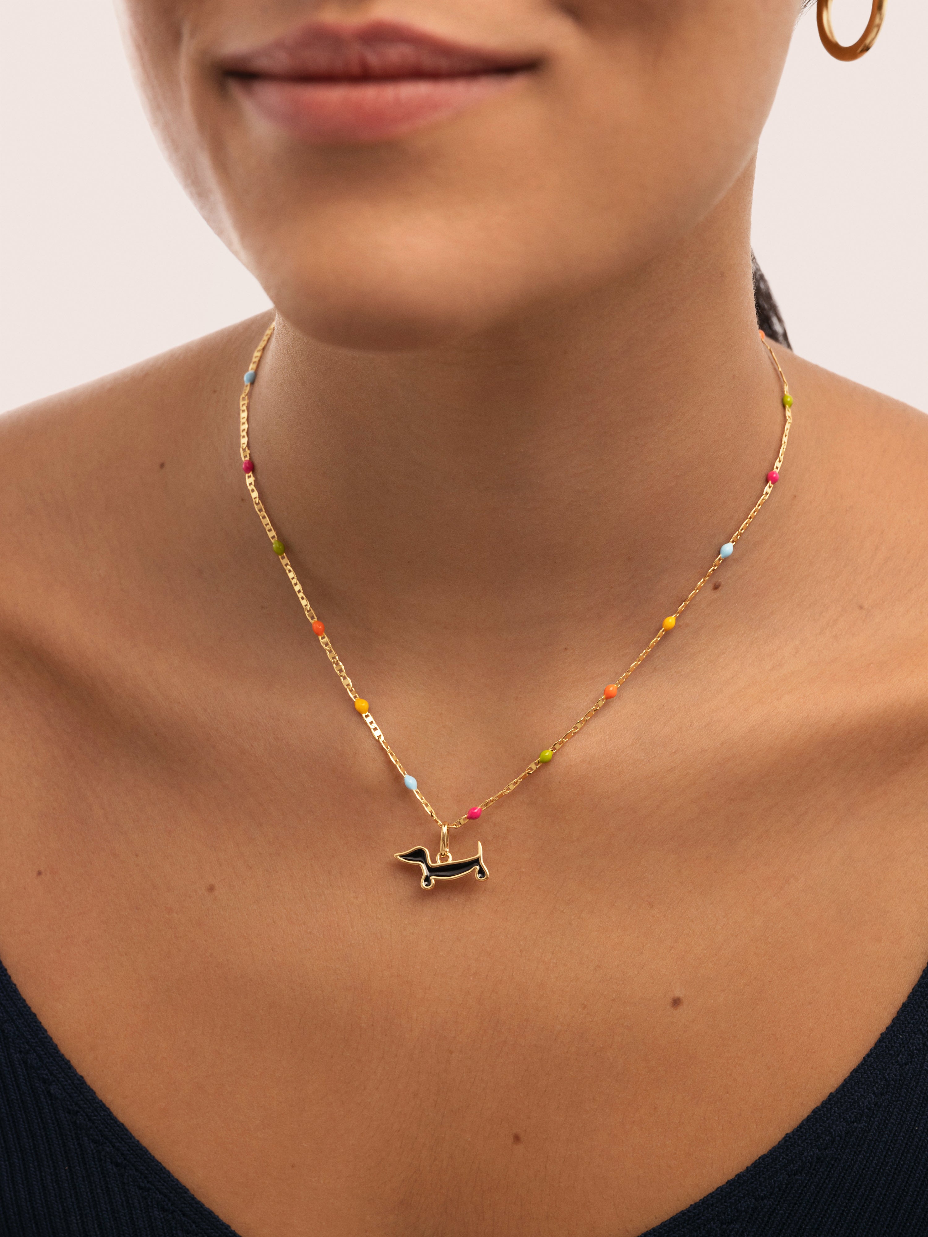 Fine Enamel Colors Gold Necklace 