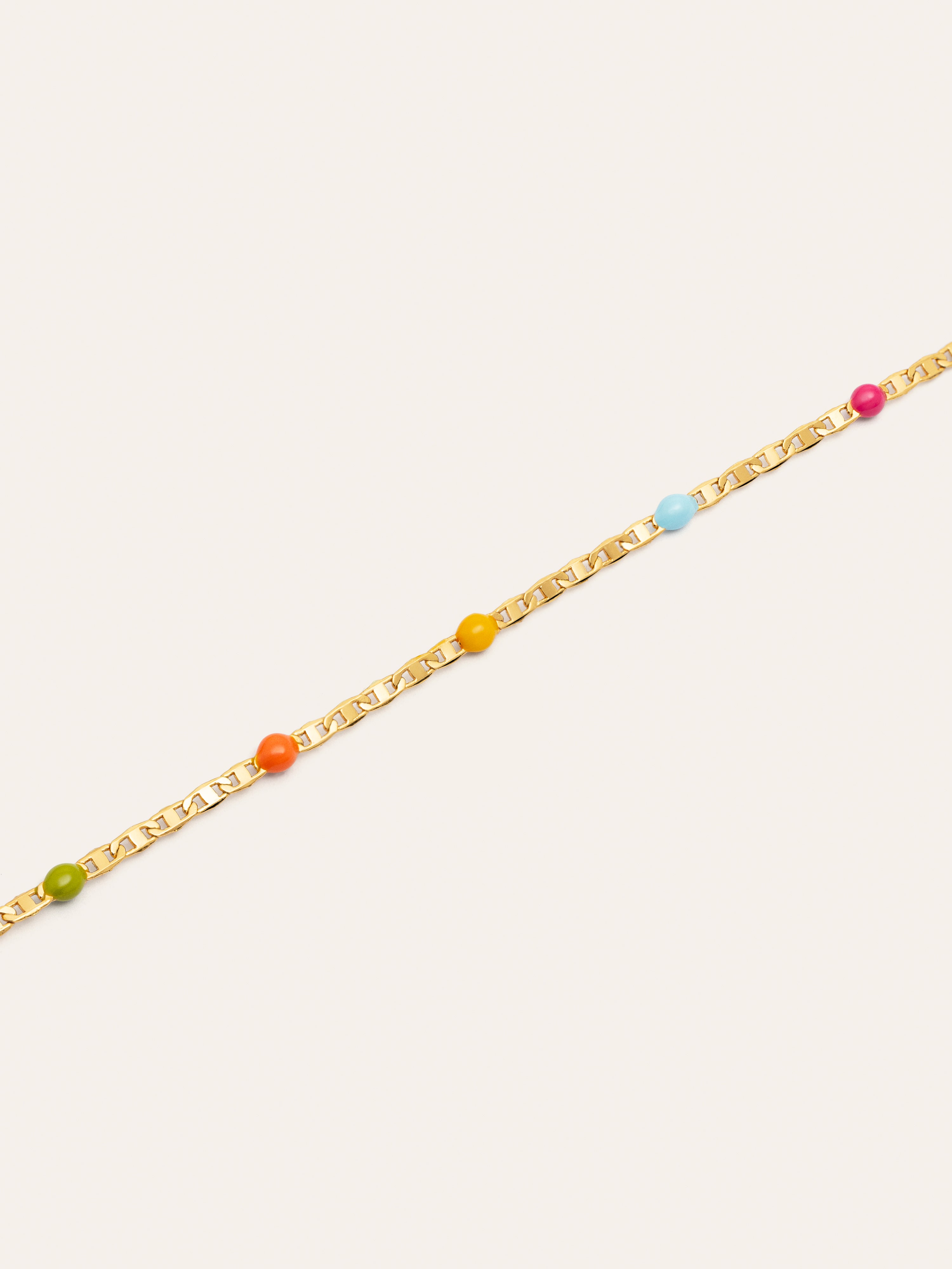 Fine Enamel Colors Gold Necklace 
