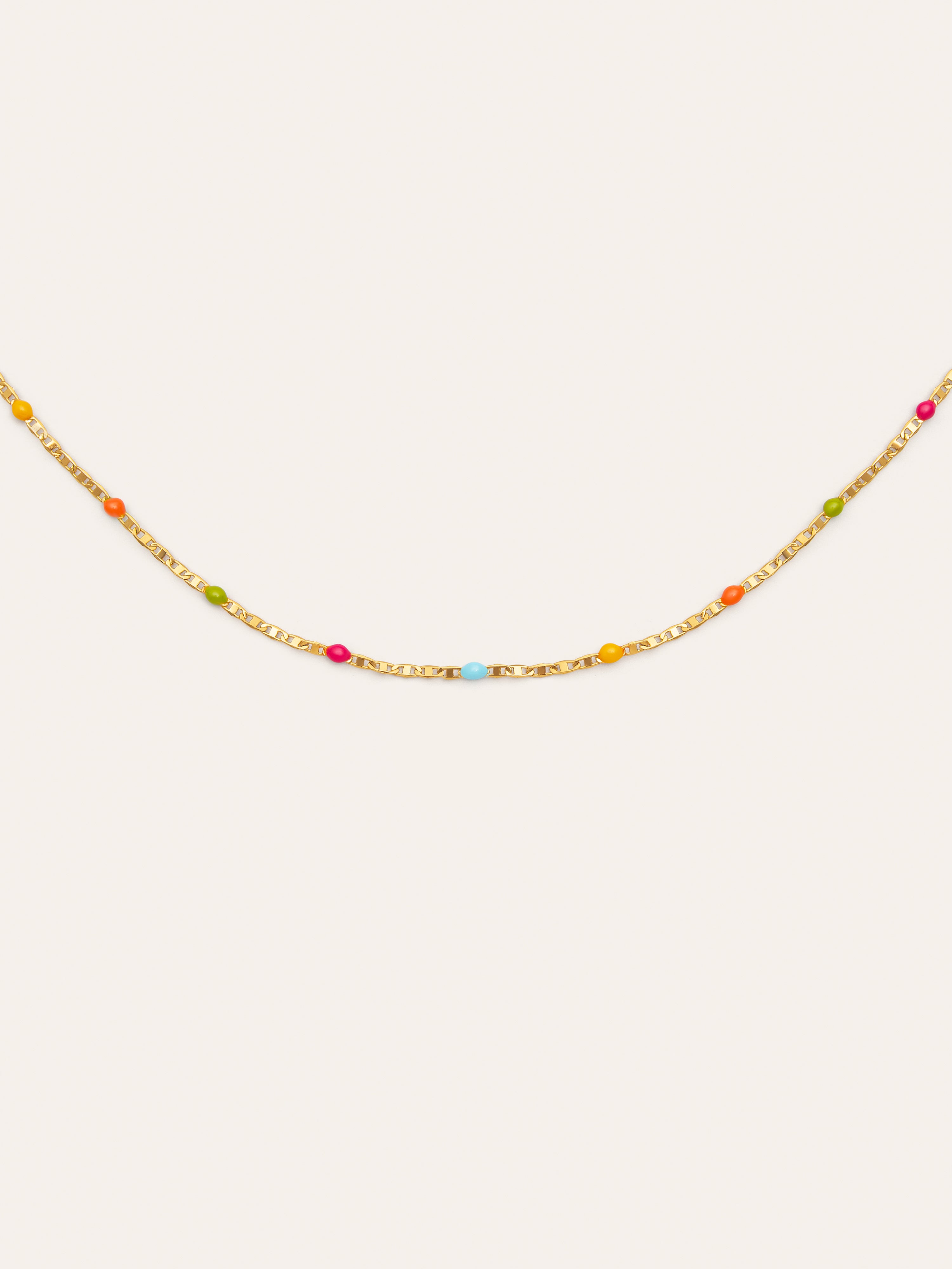 Fine Enamel Colors Gold Necklace 