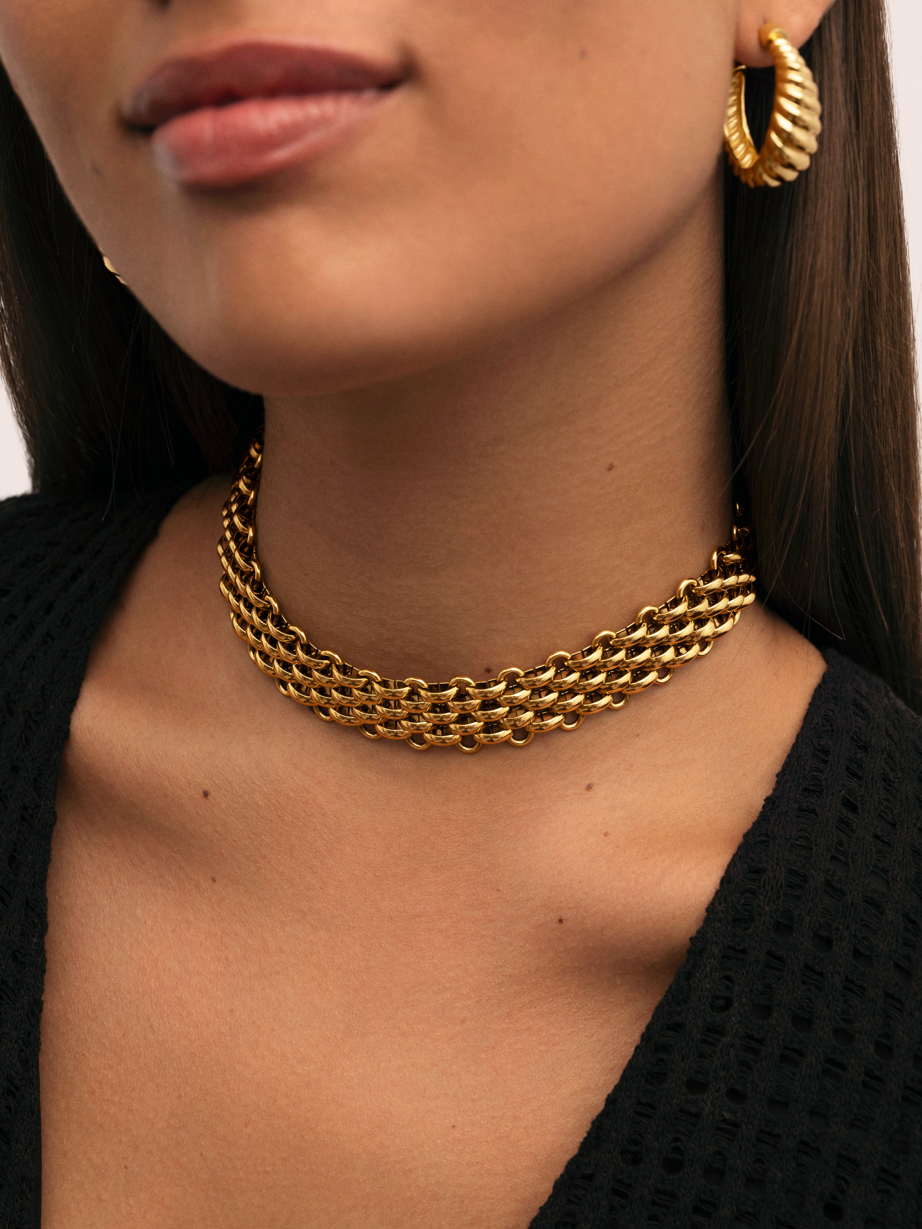Galea Stainless Steel Gold Choker