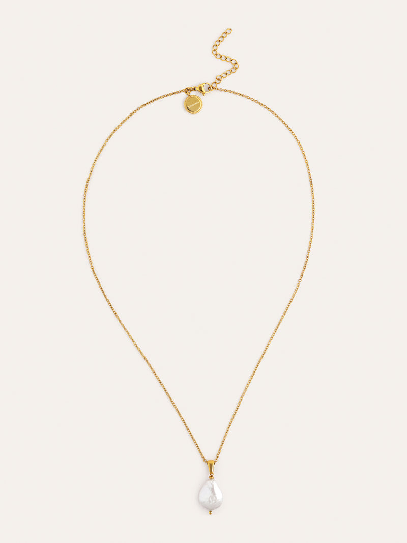 Gala Pearl Stainless Steel Gold Necklace