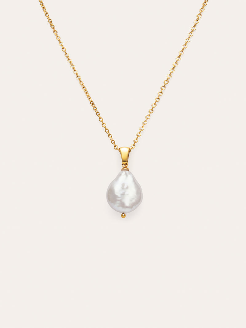 Gala Pearl Stainless Steel Gold Necklace