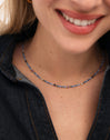 Glam Blue Stainless Steel Gold Necklace