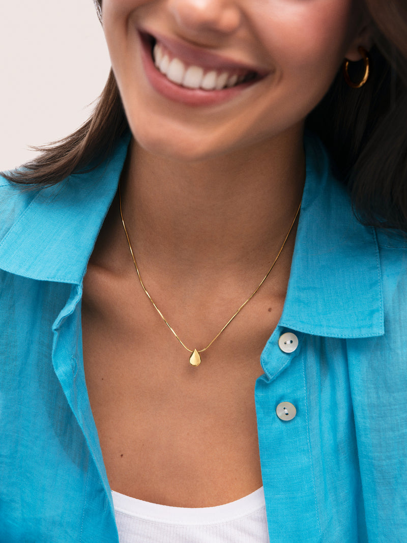 Ketting Druppel Drop Staal Verguld
