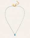 Collier Hydra Bleu Acier Plaqué Or - vista 4