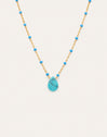 Collier Hydra Bleu Acier Plaqué Or
