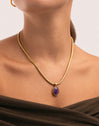 Collar Lena Acero Baño Oro - puesto en modelo
