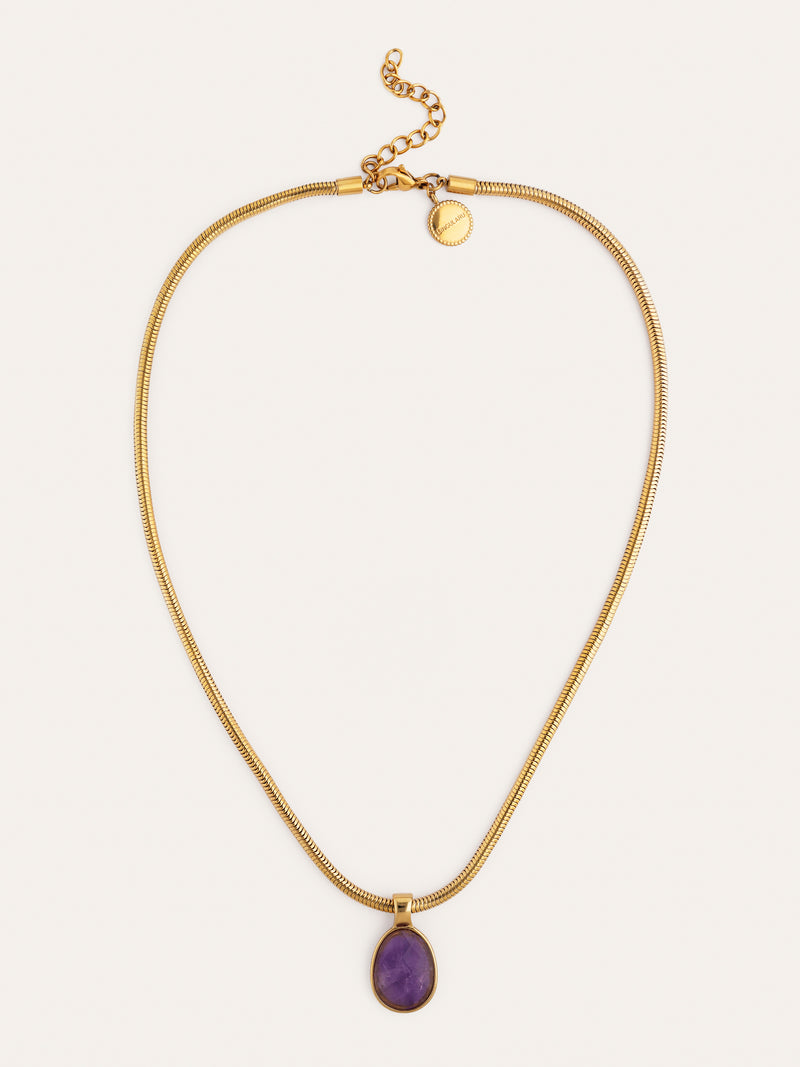 Collar Lena Acero Baño Oro