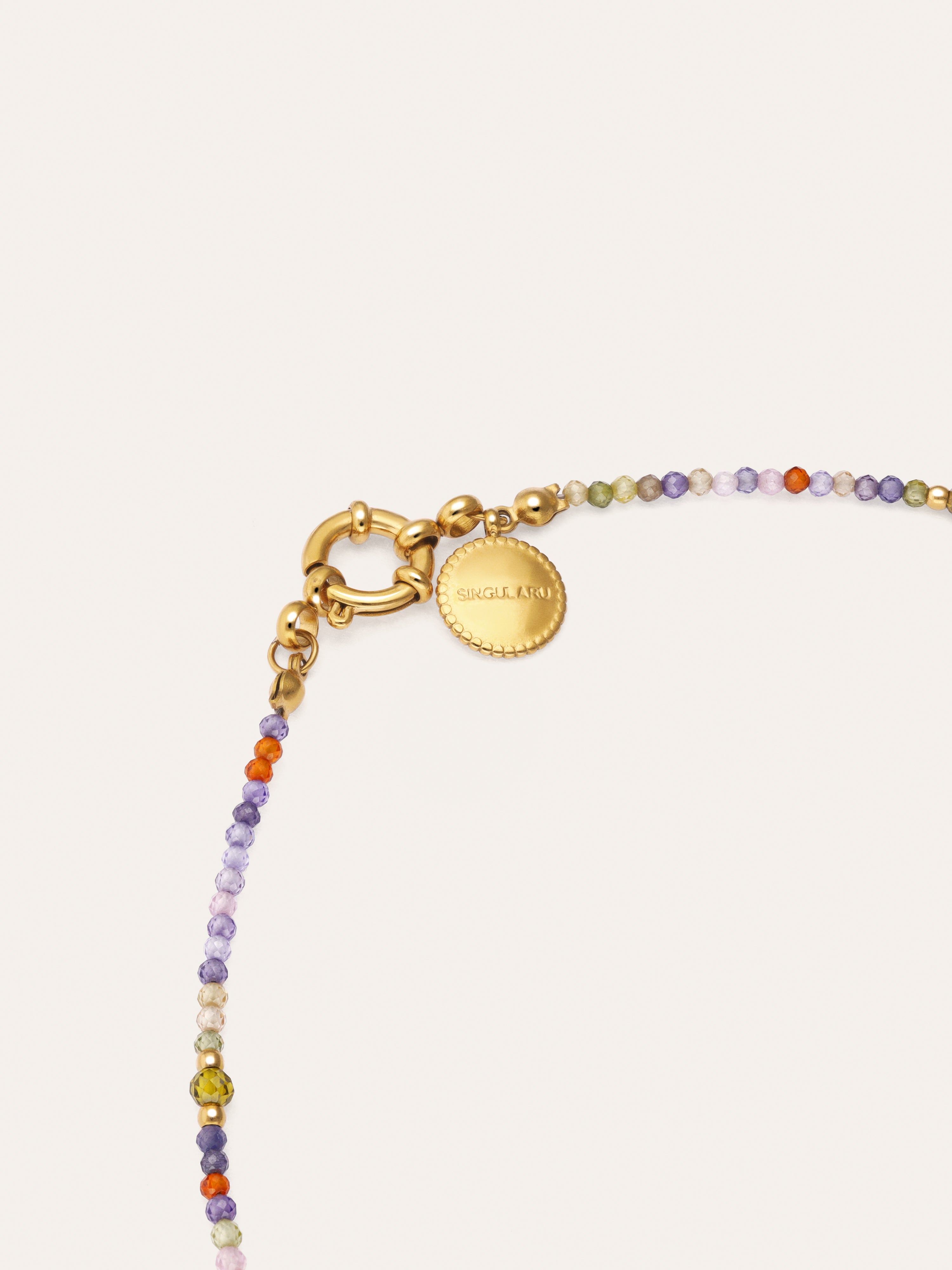 Collar Long Full Crystal Summer Acero Baño Oro