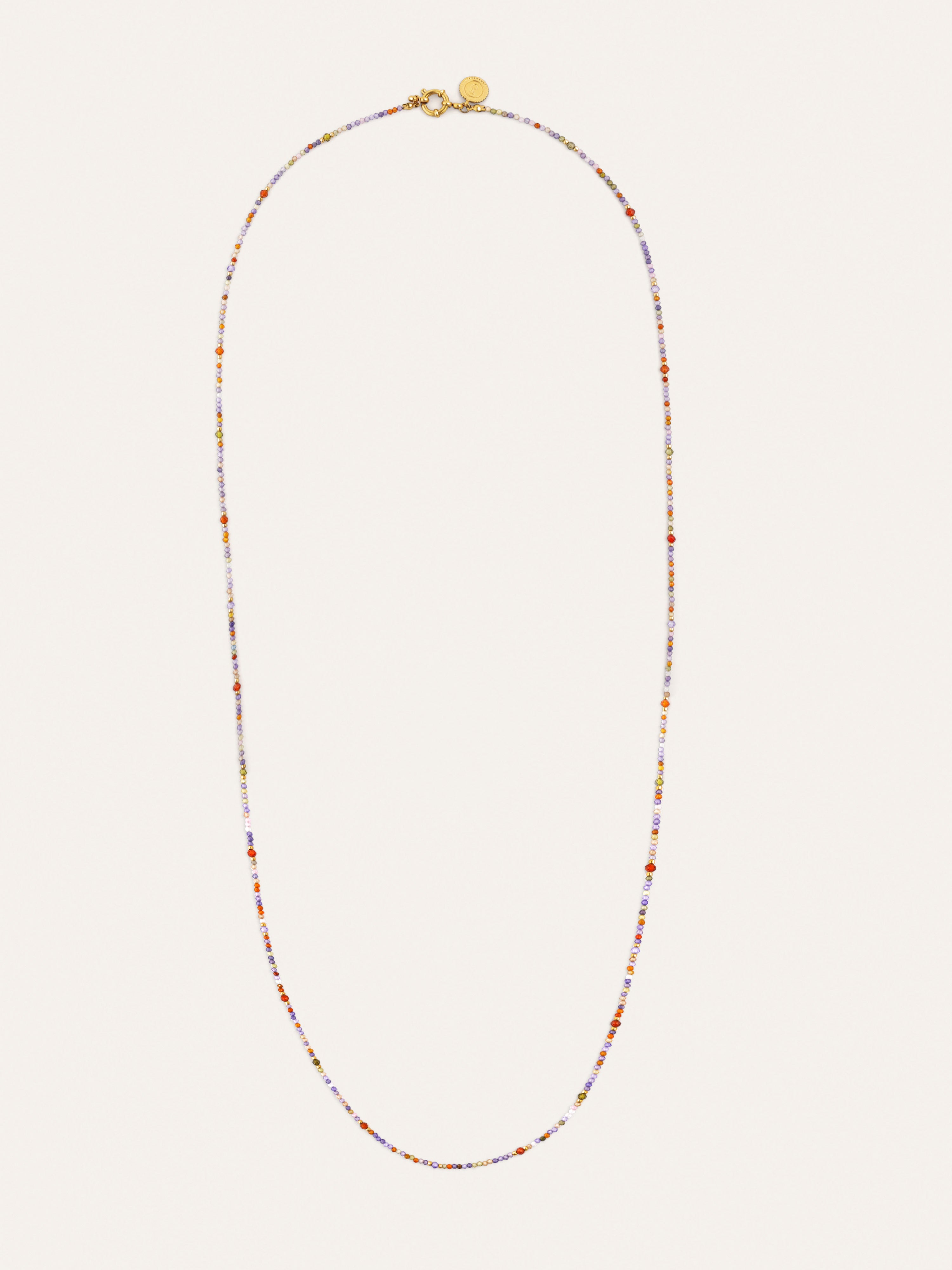 Collar Long Full Crystal Summer Acero Baño Oro