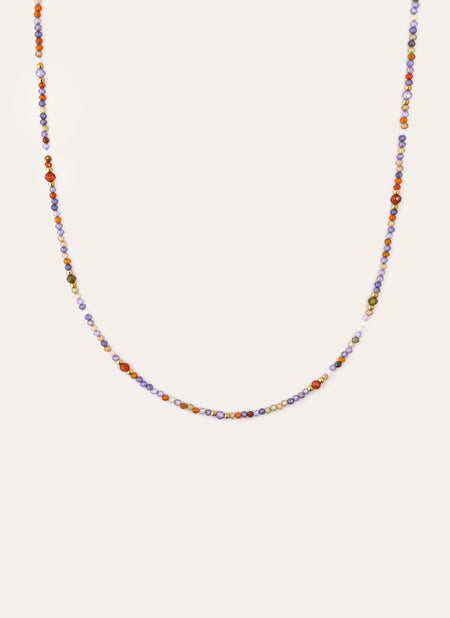 Collar Long Full Crystal Summer Acero Baño Oro