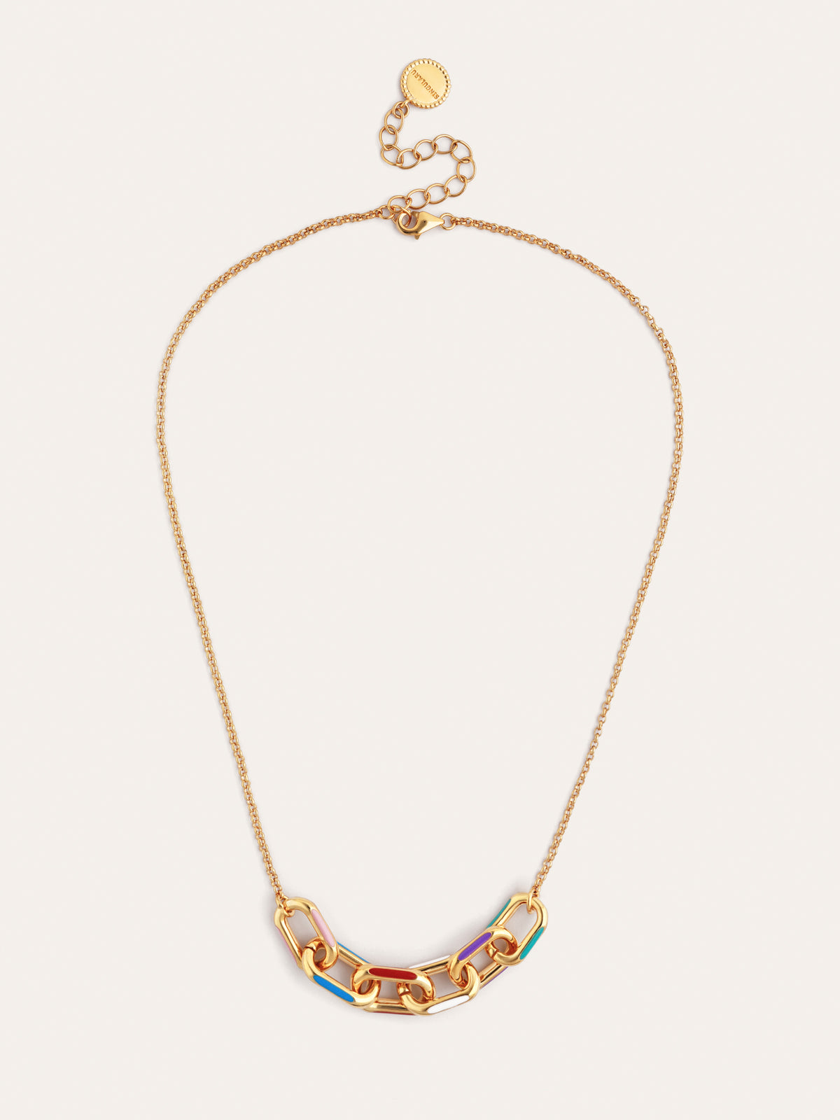 Ketting Link Rainbow Enamel Goud Verguld - vista 4