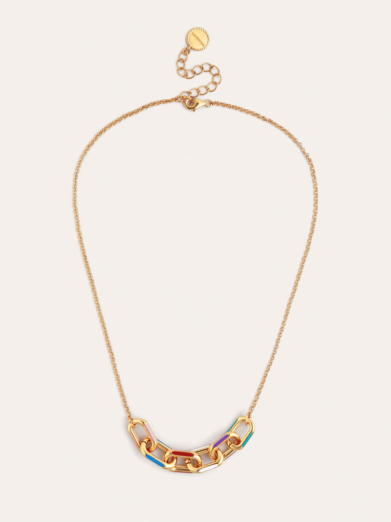 Ketting Link Rainbow Enamel Goud Verguld