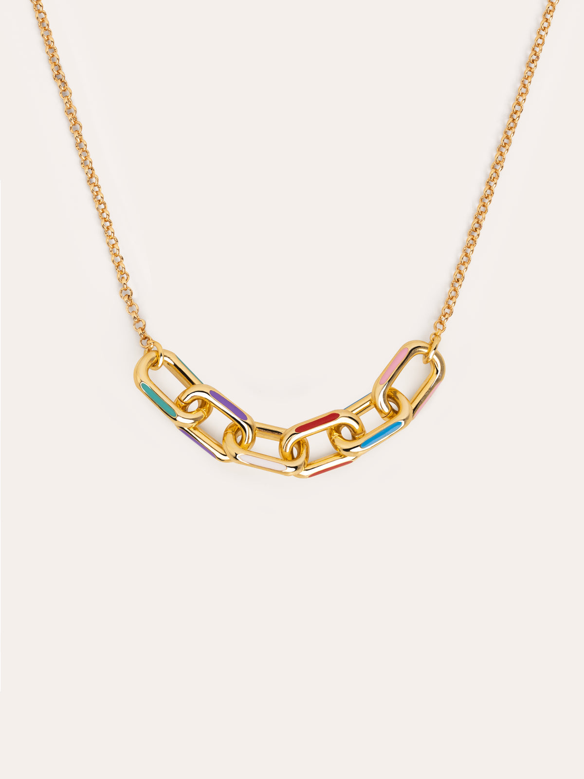 Ketting Link Rainbow Enamel Goud Verguld