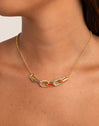 Ketting Link Rainbow Enamel Goud Verguld - puesto en modelo