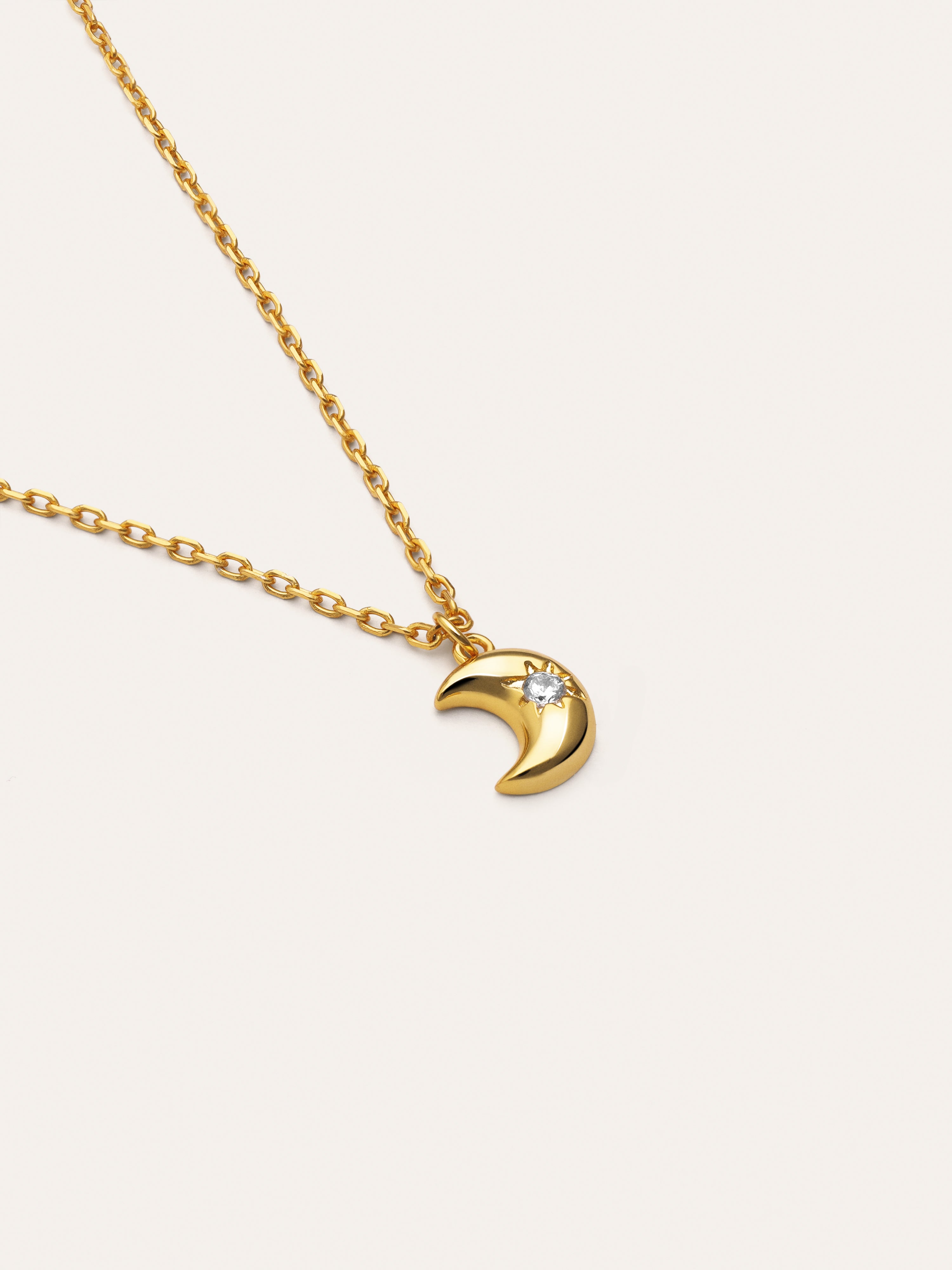Collar Little Moon Spark Plata Baño Oro