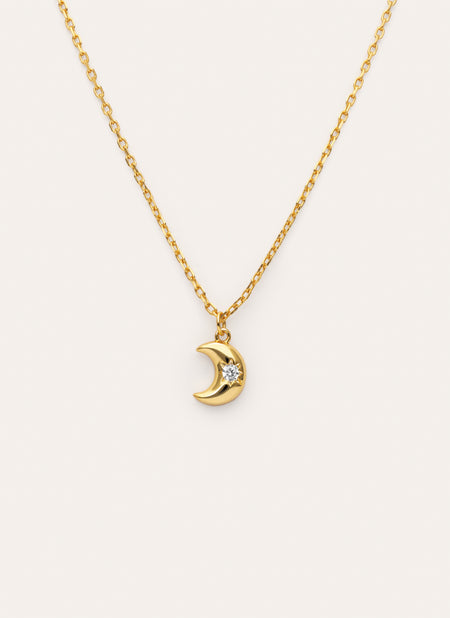 Collar Little Moon Spark Plata Baño Oro