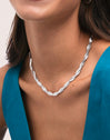 Collier Double Lisse Twister Acier - puesto en modelo