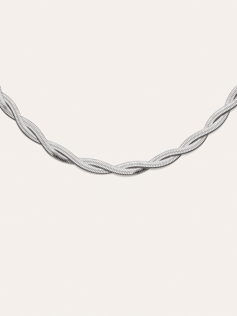 Collier Double Lisse Twister Acier