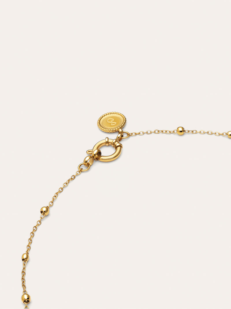 Long Dots Stainless Steel Gold Necklace