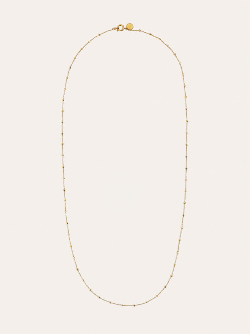 Long Dots Stainless Steel Gold Necklace