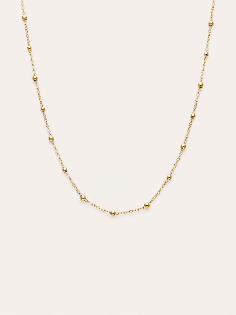 Long Dots Stainless Steel Gold Necklace