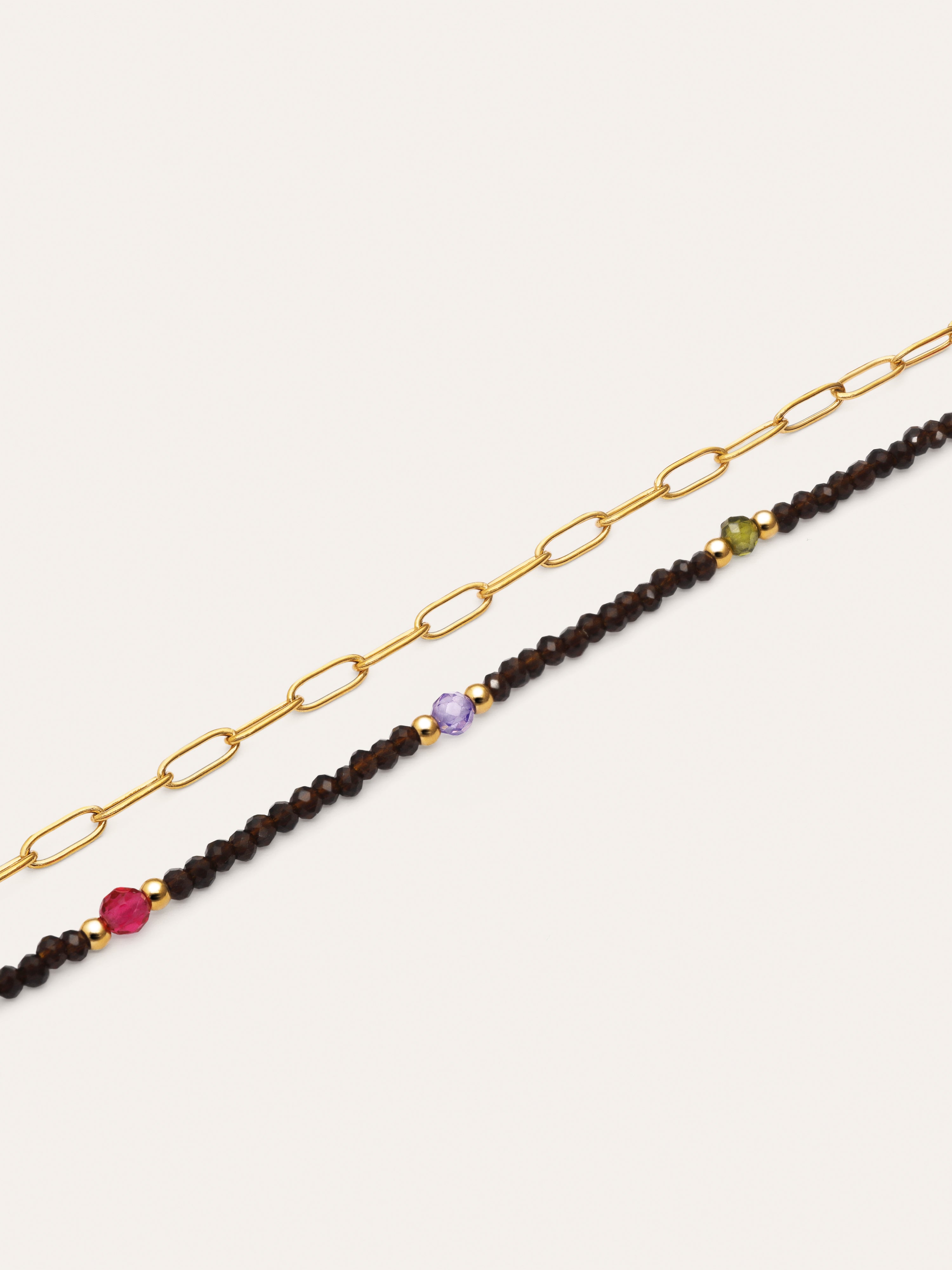 Collar Long Winter Glam Acero Baño Oro