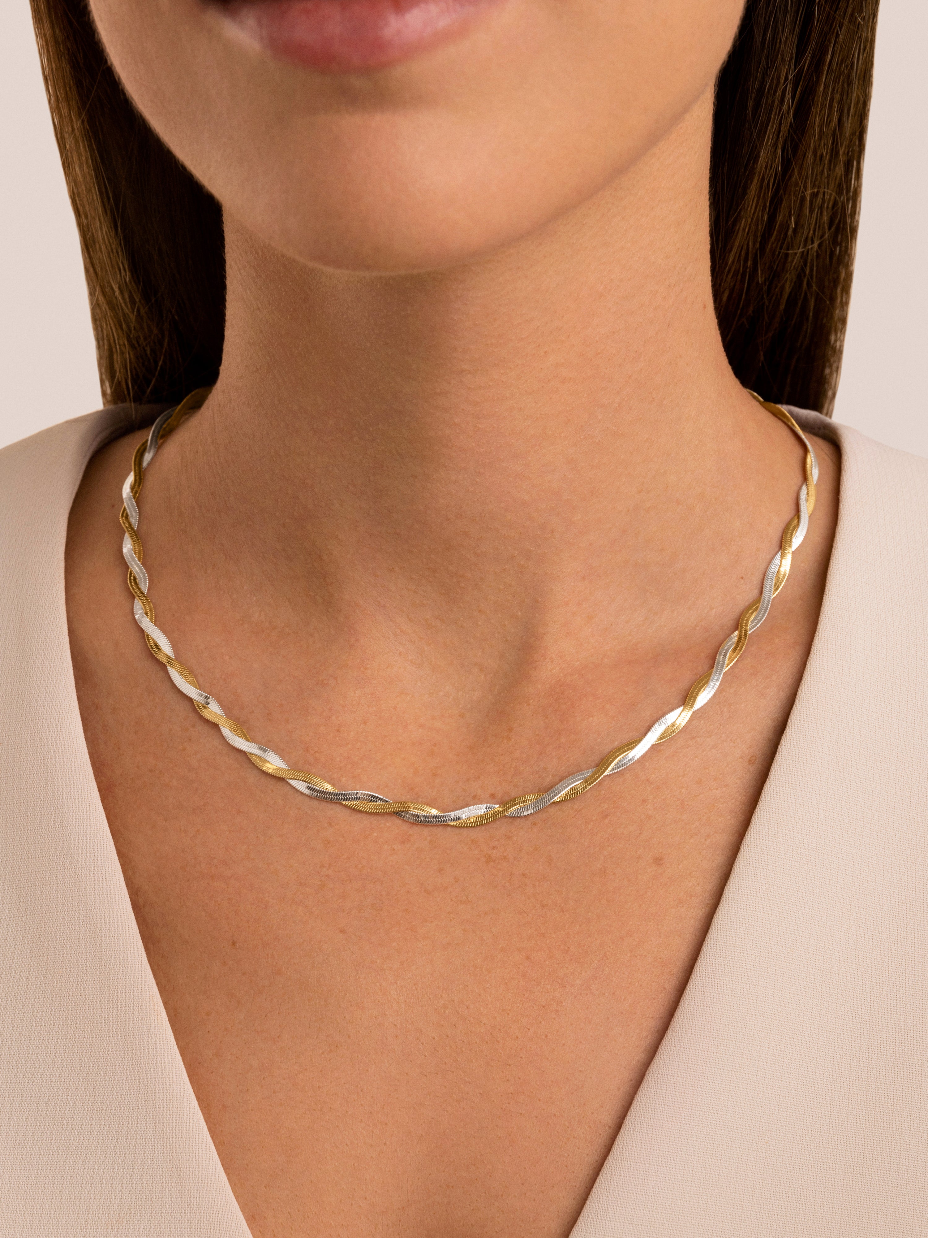 Collar Lisse Twister Acero Mix