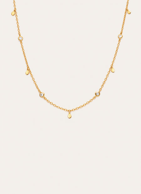 Collier Mini Spark Drop plaqué or