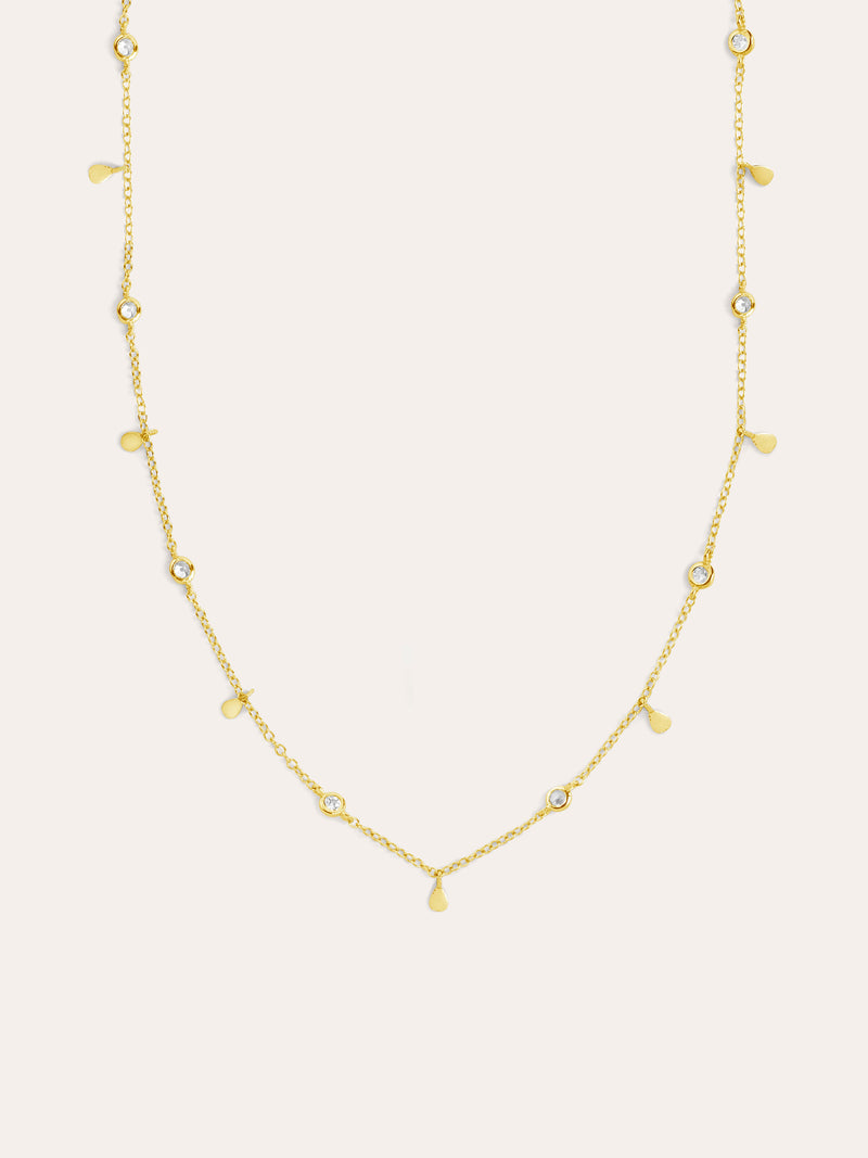 Mini Spark Drop Gold Necklace