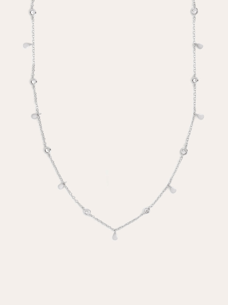 Mini Spark Drop Silver Necklace