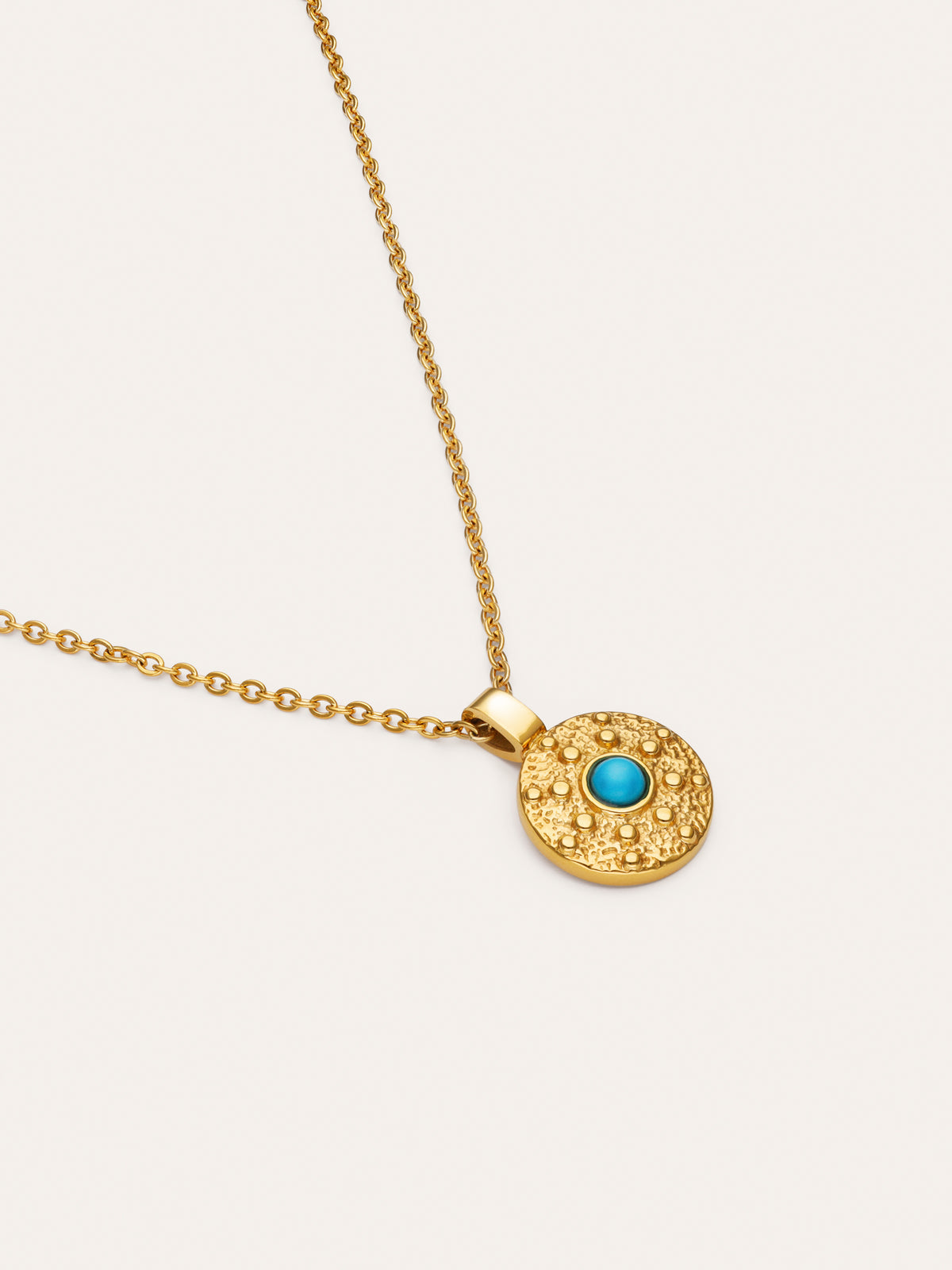 Imagen detalle de Collier Medallion Aqua Acier Plaqué Or