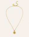 Collier Medallion Aqua Acier Plaqué Or - vista 4