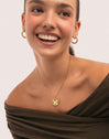 Collar Medallion Five Stones Mística Acero Baño Oro - vista 4