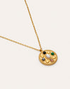 Imagen detalle de Collar Medallion Five Stones Mística Acero Baño Oro