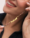 Collar Mamá Heart Tourmaline Acero Baño Oro