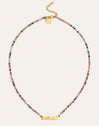 Collar Mamá Heart Tourmaline Acero Baño Oro
