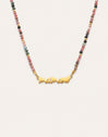 Collar Mamá Heart Tourmaline Acero Baño Oro