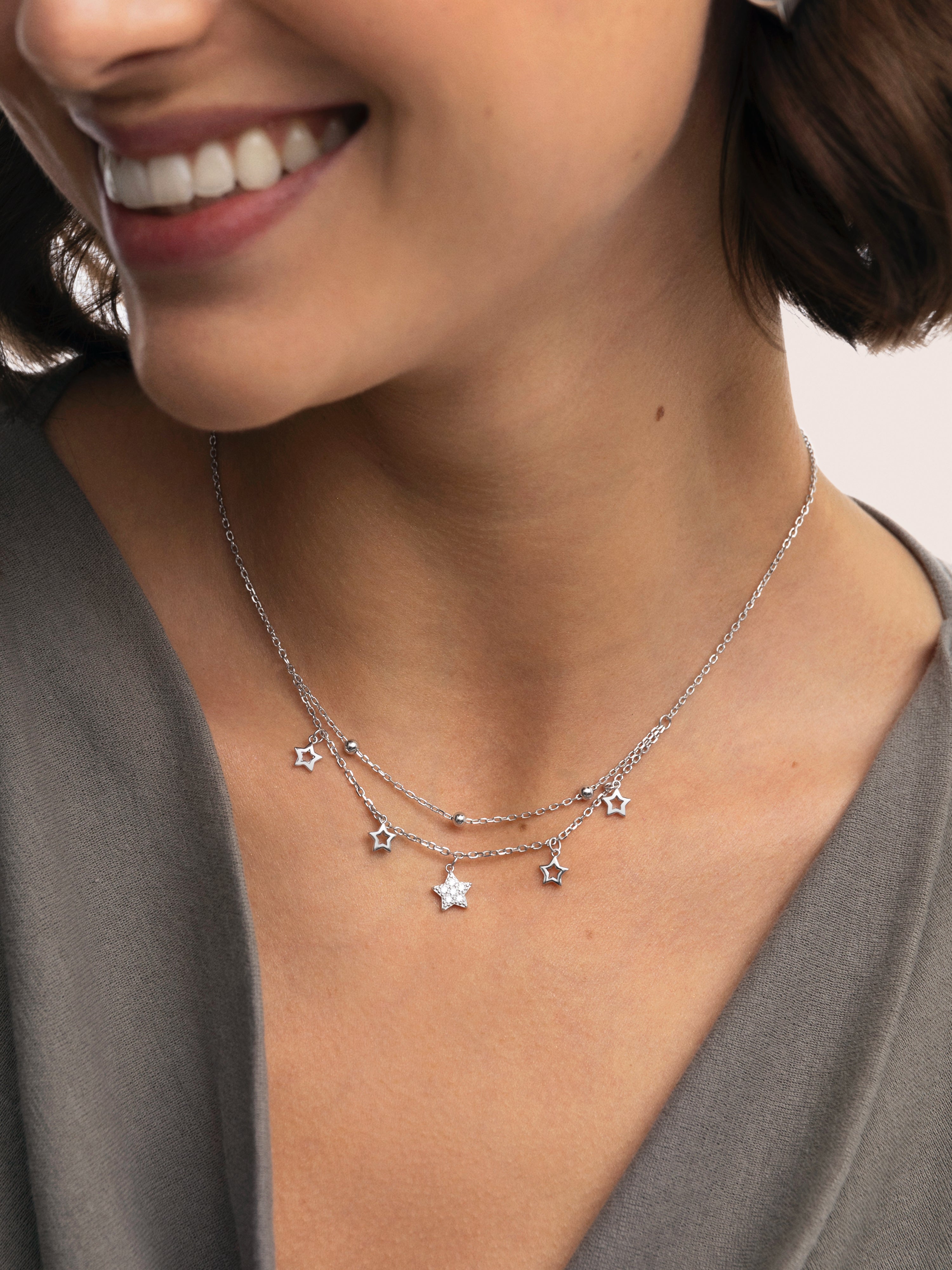 Collar Mil Estrellas Plata